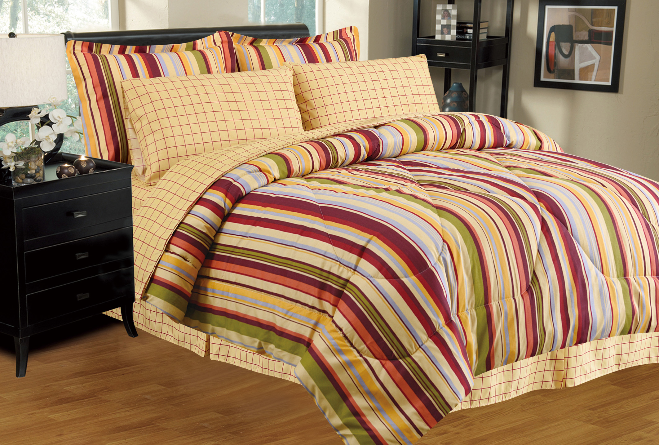 Ultra Soft 6 PC Reversible Bed in a Bag Comforter Set (Twin, Audrey