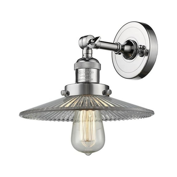 Innovations 1-LT Vintage LED Halophane 10" Sconce - Polished Chrome - 203-PC-G2-LED