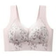 thumbnail image 2 of Gibobby Brasieres para mujer sin varilla Chaleco de pecho envuelto en la espalda de encaje para mujer sin anillo de copa fija pecho grande mostrar pequeña colección(Beige,XL), 2 of 4