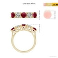 thumbnail image 5 of ANGARA Natural Half Eternity Five Stone 1.38 ct Ruby and Diamond Wedding Band in 14K Yellow Gold for Women (Size-4.5mm) | July Birthstone, Anniversary, Jewelry Gift for Women | Natural Ruby Ring, 5 of 9