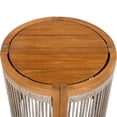 thumbnail image 6 of Christopher Knight Home 16.9" Outdoor Side Table with Handwoven Rope Accent, Acacia Wood Frame, Teak, 6 of 9