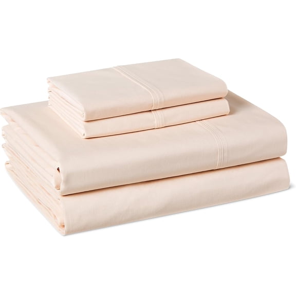 100% Organic Cotton Kids' Sheet Set with Pillowcase, Full, Pale Pink