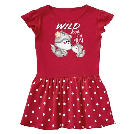 

Inktastic Wild About my Mom- mother and baby wolves Gift Toddler Girl Dress