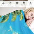 thumbnail image 3 of Creowell Ocean Beach Themed Throw Blanket Girls Women Hawaiian Tropical Palm Tree Blanket for Bed Couch Kids Adults Blue Sea Blanket Summer Warm Fuzzy Blanket Soft 50x60in, 3 of 6