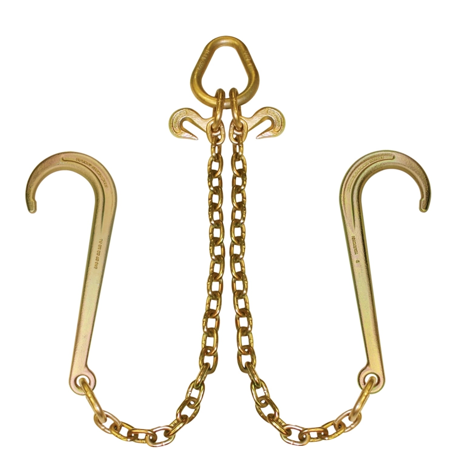 Johnstown Towing Chain Bridle with 15 Inch J Hooks Grade 70 47 Inch