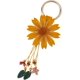 thumbnail image 1 of Llavero de cuero genuino con diseño de flor, margarita naranja, hojas florales, estilo bohemio, borlas, colgantes, llaveros de aleación, accesorios., 1 of 9