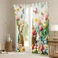 thumbnail image 3 of Feelyou Cute Bunny Rabbit Curtains Pack of 2 (42x84 Each) for Child, Cartoon Easter Egg Curtains Blackout, Spring Flower Floral Bedroom Curtains, Living Room Curtains Decor, 3 of 6