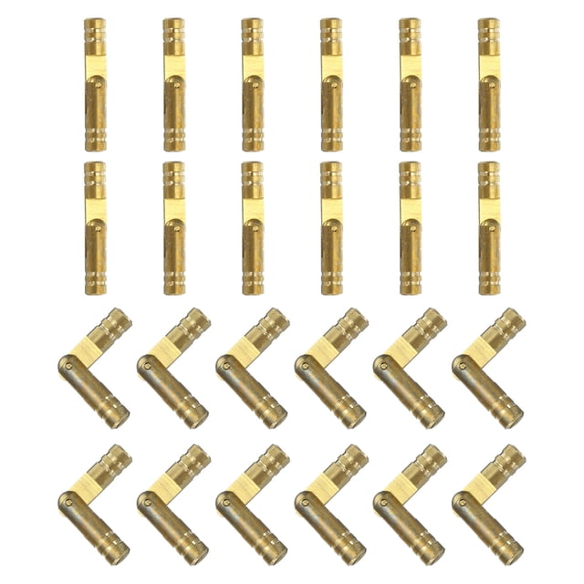 Bisagras de barril de latón invisibles, paquete de 24, bisagras ocultas cilíndricas pequeñas de latón de 5x30mm