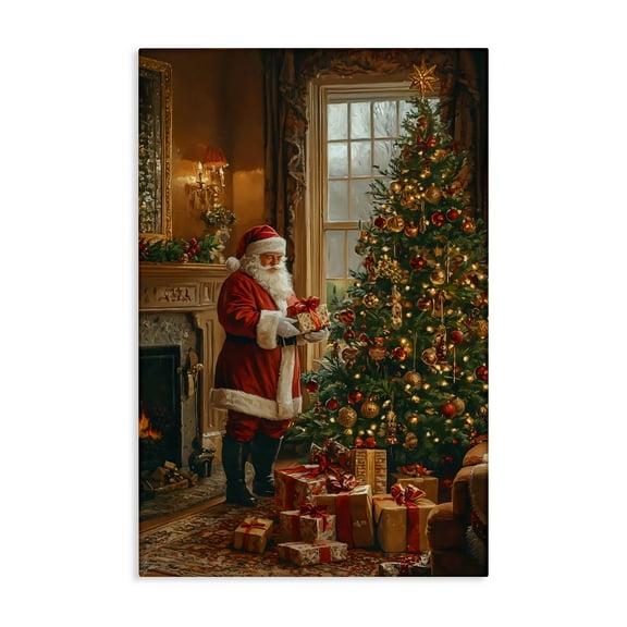 All Decorated Santa's Tree Canvas Art, 16 x 24, Made In USA