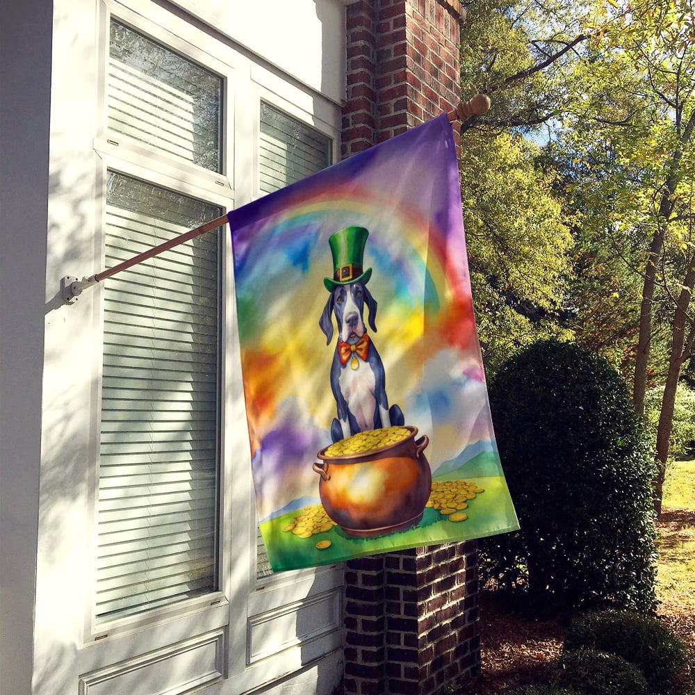 Great Dane St Patrick's Day House Flag 28 in x 40 in