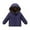 Blue, variant on YHAJDS Kids Winter Coat Fleece Lined Thickened Solid Color Coat with Pockets Zip Hooded Warm for Boys and Girls Winter Outerwear