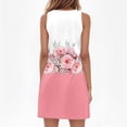 thumbnail image 6 of UDAUDU Casual Summer Dresses for Women 2026 V-Neck Sundresses Sleeveless Loose Sleep Dress Beach Tank Dress Vacation Floral Dresses Pink 3XL, 6 of 7