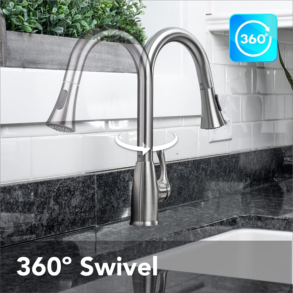 EZ-FLO Sterling Single-Handle Pull-Down Sprayer Kitchen Faucet in Brushed Nickel - image 2 of 12