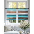 thumbnail image 4 of Abstract Turquoise Sheer Curtains 45 Inches Long 2 Panels Brown Gradient Retro Wood Grain Light Filtering Semi Sheer Window Curtains Drapes for Bedroom Living Room 52"x45", 4 of 7