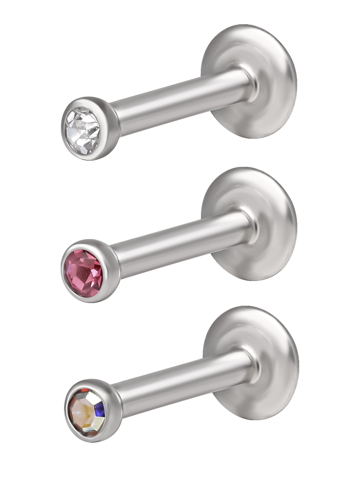 Body Jewelry Women's Lead Crystal Snap-In Monroe Stud Value Pack