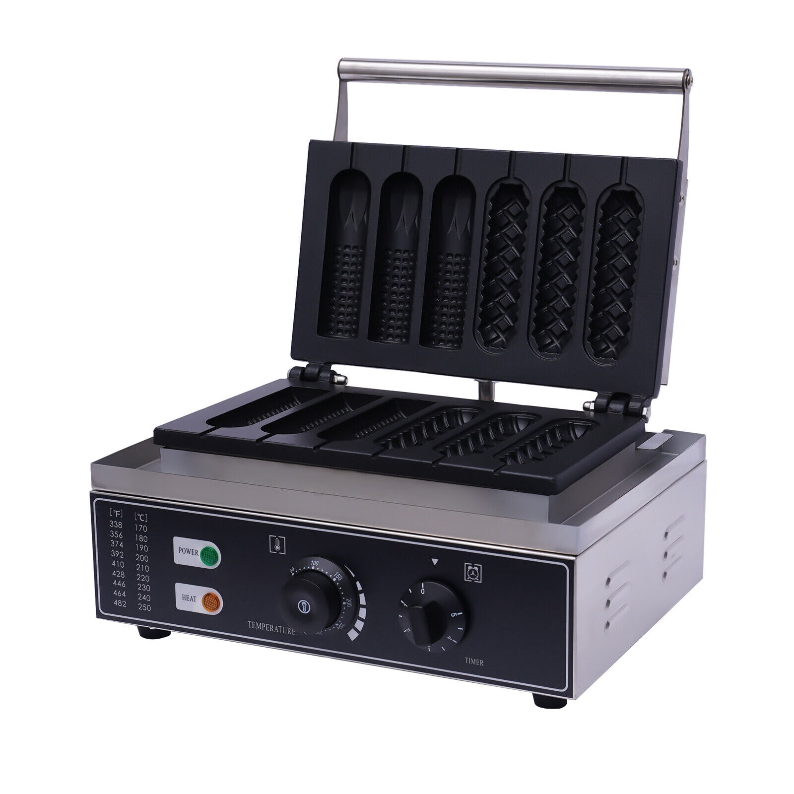 Miumaeov Commercial Electric Waffle Maker 6Pcs Corn Hot Dog Baker Crispy Machine Nonstick for Home Restaurant 110V 1500W