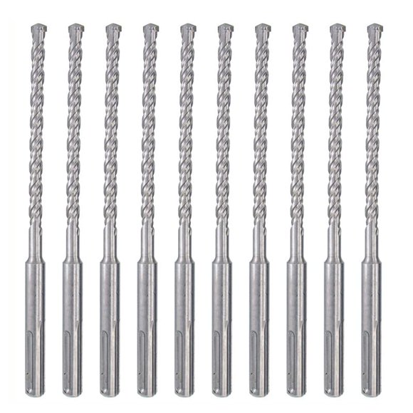 SDS Plus Hammer Drill Bit 10Pcs 3/16 in. x 8 in. Masonry Concrete Rock Drill Bit