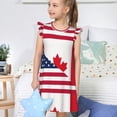 thumbnail image 4 of Fotbe USA Canada Flag Vestido de Dormir para Niñas de 3 a 10 Años, Mangas Cortas, Estilo Princesa, Pijama Camisón con Mangas Voladas-Large, 4 of 6