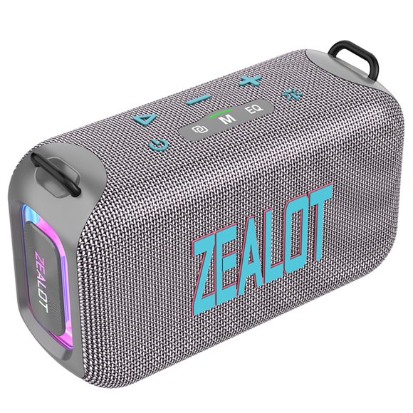 Portable Wireless BT 5.3 Speaker 50W Enhanced Bass Sound Box With RGB Colorful Light Adjustable EQ Modes Aux USB TF Card Playback IPX6 Waterproof for Outdoor Party Camping Cycling Square