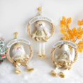 thumbnail image 4 of Coronas navideñas SAYTAY de 12 pulgadas, pequeño muñeco de Papá Noel de peluche en ratán, coronas navideñas de invierno, decoración navideña, 4 of 5