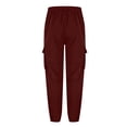 thumbnail image 4 of Mens Cargo Pants Drawstring Casual Hiking Pants Joggers Athletic Trousers Cotton Loose Straight Leg Sweatpants For Men, 4 of 5