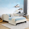 thumbnail image 3 of Jopath Full Size Upholstered with 2 Storage Drawers,Adjustable Velvet Platform Bed Frame for Living Room Bedroom,Beige, 3 of 12