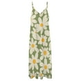 thumbnail image 6 of Daisies Blooming Green Background Sleeveless Dress Women's Evening Dress Womans Clothing, 6 of 9