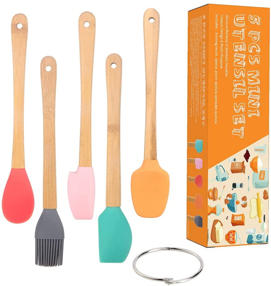 4-Pc Spoon Spatula Kids Disney Frozen Starter Bakeware Cupcake Set with Supplies: Baking Tray Baking Brush