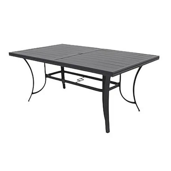 Four Seasons Courtyard Palermo Slat Top Table with Powder Coated Frame