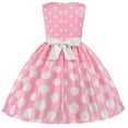 thumbnail image 4 of IBTOM CASTLE Kids Girls Polka Dots Princess Tutu Dress Bowknot Birthday Party Halloween Fancy Dress up 3-4 Years Pink, 4 of 6