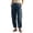 Navy, variant on cocolona Womens Casual Cargo Pants Button Zipper Waist Straight Cuffed Wide Leg Outdoor Hiking Pants with Pockets