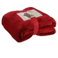 thumbnail image 2 of JML All-Season Lightweight Warm Fleece Bed Blanket, Burgundy, King, 2 of 5