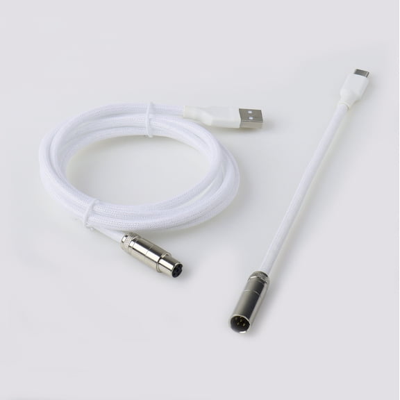 Mini Xlr 5pin Metal Coiled Cable USB to Type C 20cm Short Wire Mechanical Keyboard Cable