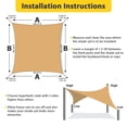 thumbnail image 3 of Sun Shade Sail, Tvird Square 10" x 10" UV Block Sun Shade Sail with 4 Fixed Ropes for Yard/Terrace/Lawn/Garden, Beige, 3 of 10
