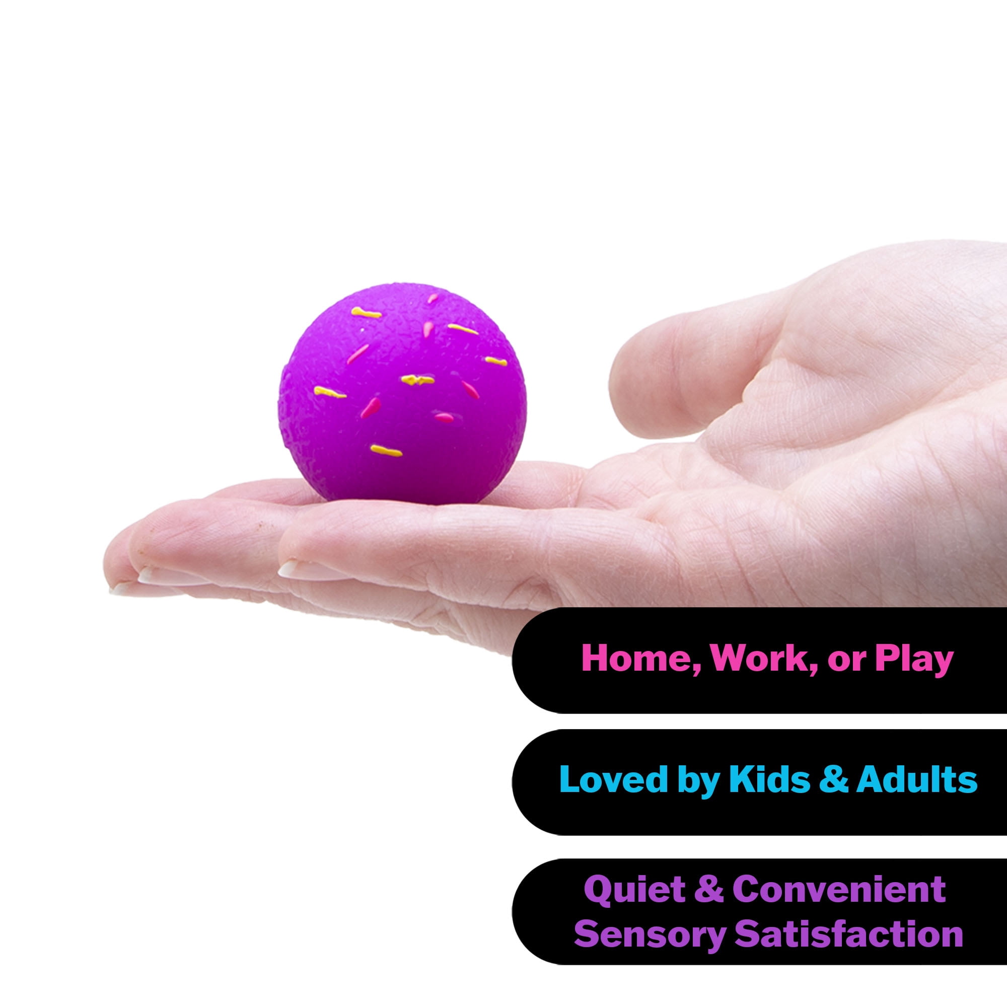 NeeDoh Donut Holes Sensory Squeeze Toy Set, 4 Pack Squishy Stress Balls with Dough Filling, Ages 3+