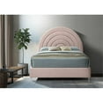 thumbnail image 5 of Pemberly Row Contemporary Pink Velvet Queen Bed in Acrylic Finish, 5 of 10