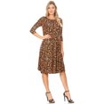 thumbnail image 2 of Women's Casual Basic Comfy 3/4 Sleeve Flare A-line Midi long maxi Dress, 2 of 5