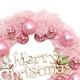 thumbnail image 5 of Corona de Navidad rosa, guirnalda navideña artificial, corona de puerta delantera para dormitorio, pared, hotel, jardín, comedor, 5 of 7