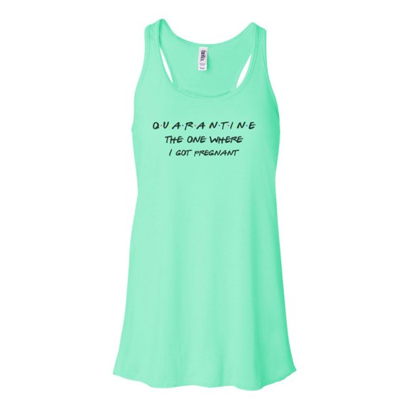 "The One Where I'm Pregnant Tank, Pregnancy Announcement, Racerback, Mom To Be Shirt, New Mom Tank Top, Soft Bella Canvas, Gift For New Mom, Mint , SMALL"