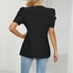 thumbnail image 2 of Top Suelto con Cuello en V,Top con Cuello en V para Mujer, Top de Manga Corta, Camisa Delgada Ahuecada, Los Mejores Materiales, 2 of 5