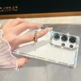 thumbnail image 4 of Allytechgroup Slim Case for Samsung Galaxy A37 with Ring Holder, Bling Sparkly Diamond Rhinestones Hard PC Soft TPU Phone Shell for Women Girls Shockproof Protective Back Cover Bumper, E, 4 of 5