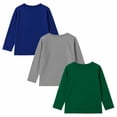 thumbnail image 6 of HILEELANG Toddler Boys Long Sleeve T-Shirts 3-Pack, Cotton Graphic Crewneck Tees, Camping Dinosaur & Truck, Size 2-7Y, 6 of 10