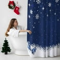 thumbnail image 5 of Christmas Navy Blue Bathroom Shower Curtain Winter Christmas Balls Snowflakes Star Waterproof Washable Shower Curtains for Bathtub Bath Decor with Grommets and Hook 66 X 72 Inch, 5 of 8