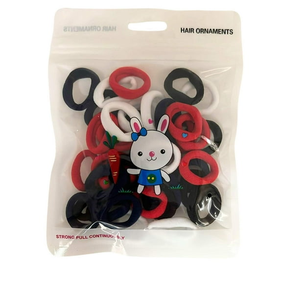 Hair Ties in Black, White  Red: 40CT