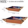 thumbnail image 4 of Women Girls Leather Square Dish Trinket Plate Jewelry Tray, Colorful Galaxy Shining Stars Flag Mothers Day Birthday Gift, 20.5x20.5cm, 4 of 6