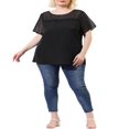 thumbnail image 2 of CHUANK Blouse Unie à Manches Courtes à Pois d'Été pour Femmes Grande Taille, 2 of 6