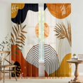 thumbnail image 1 of Cortinas GOLDLAWN, estilo bohemio, con hojas abstractas de mediados de siglo, 135 x 215 cm, 1 of 7