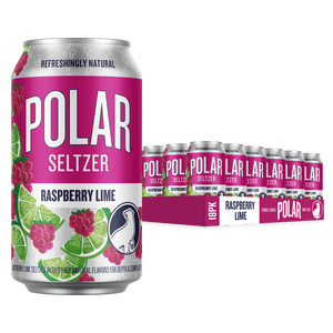 Polar Seltzer Raspberry Lime Sparkling Water, 12 fl oz, 18 Pack