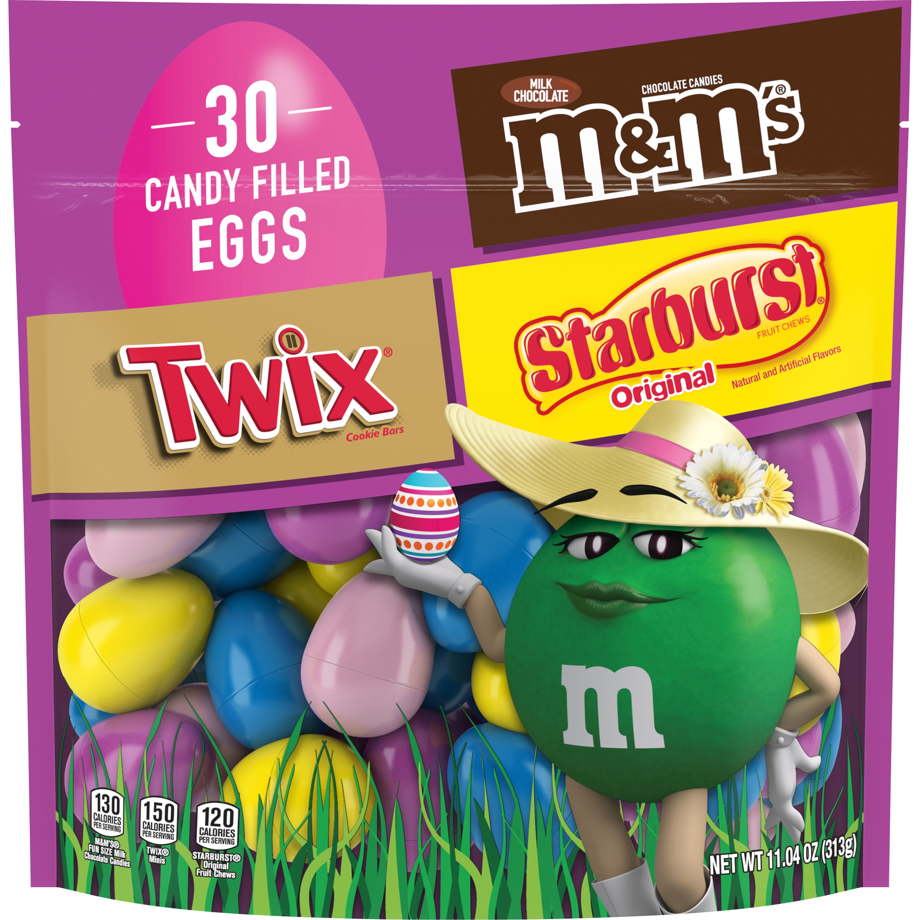 M&M's, Twix, Starburst Assorted Easter Candy Filled Eggs - 30 Ct Bag