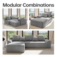 thumbnail image 5 of 111.2" Cloud Couch – Gray Modern L-Shaped Sectional Sofa, Stylish Modular Couch for Living Room, Adjustable Configurations, Soft Chenille Fabric, 5 of 11